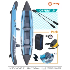 Bon marché ❤️ Zray Kayak Gonflable Zray Roatan - 2 Places - 376 X 77 Cm (148" X 30") - 13,5kg 🔔